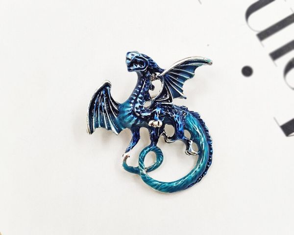 Brooch Blue Water Dragon