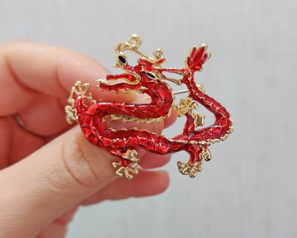 Golden Dragon Brooch