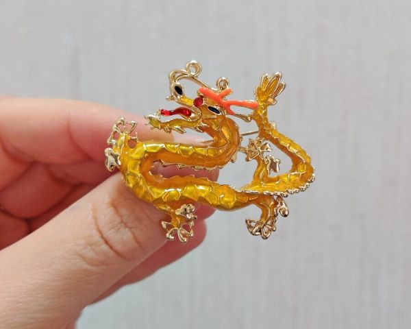 Golden Dragon Brooch