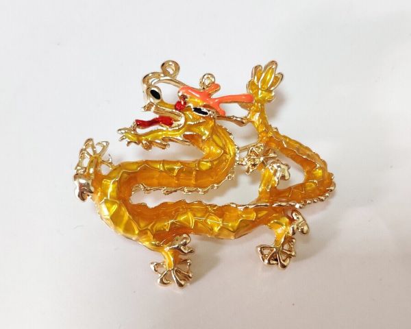 Golden Dragon Brooch