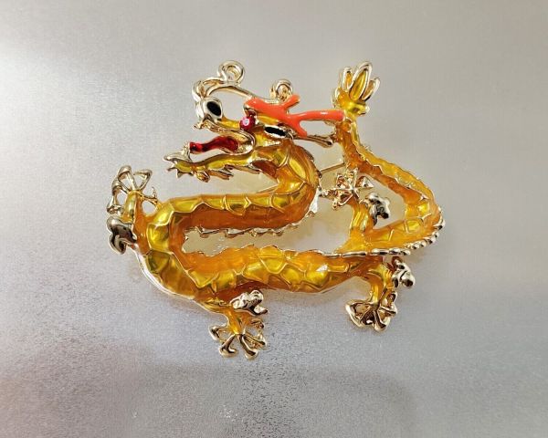 Golden Dragon Brooch