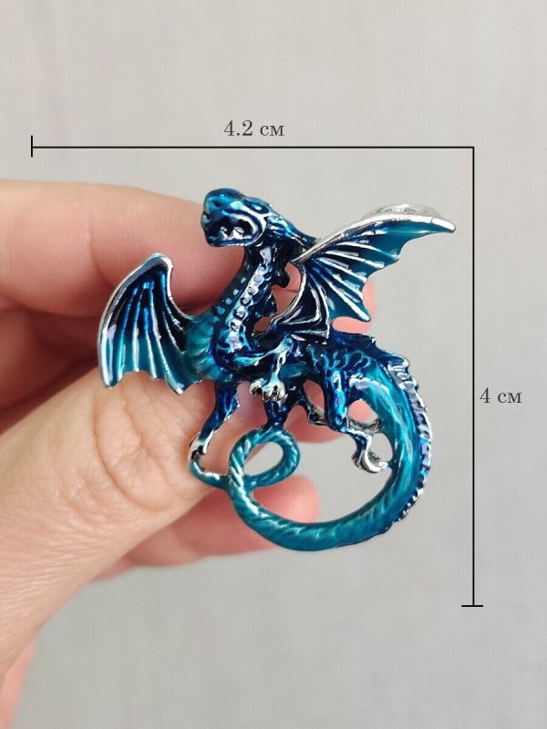 Brooch Blue Water Dragon