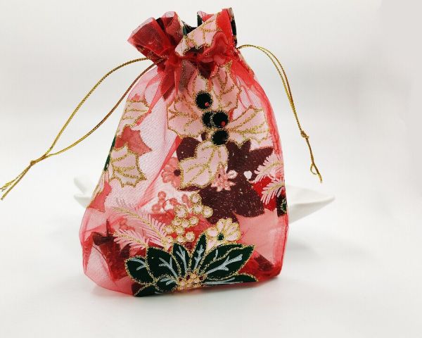 Gift bag made of fabric "Organza with a pattern"