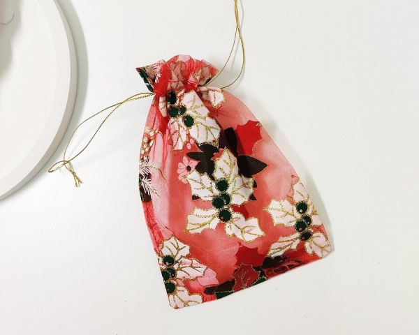 Gift bag made of fabric "Organza with a pattern"