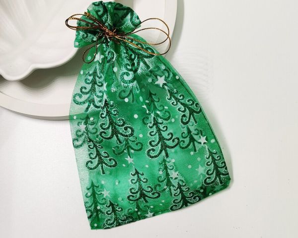 Gift bag made of fabric "Organza with a pattern"